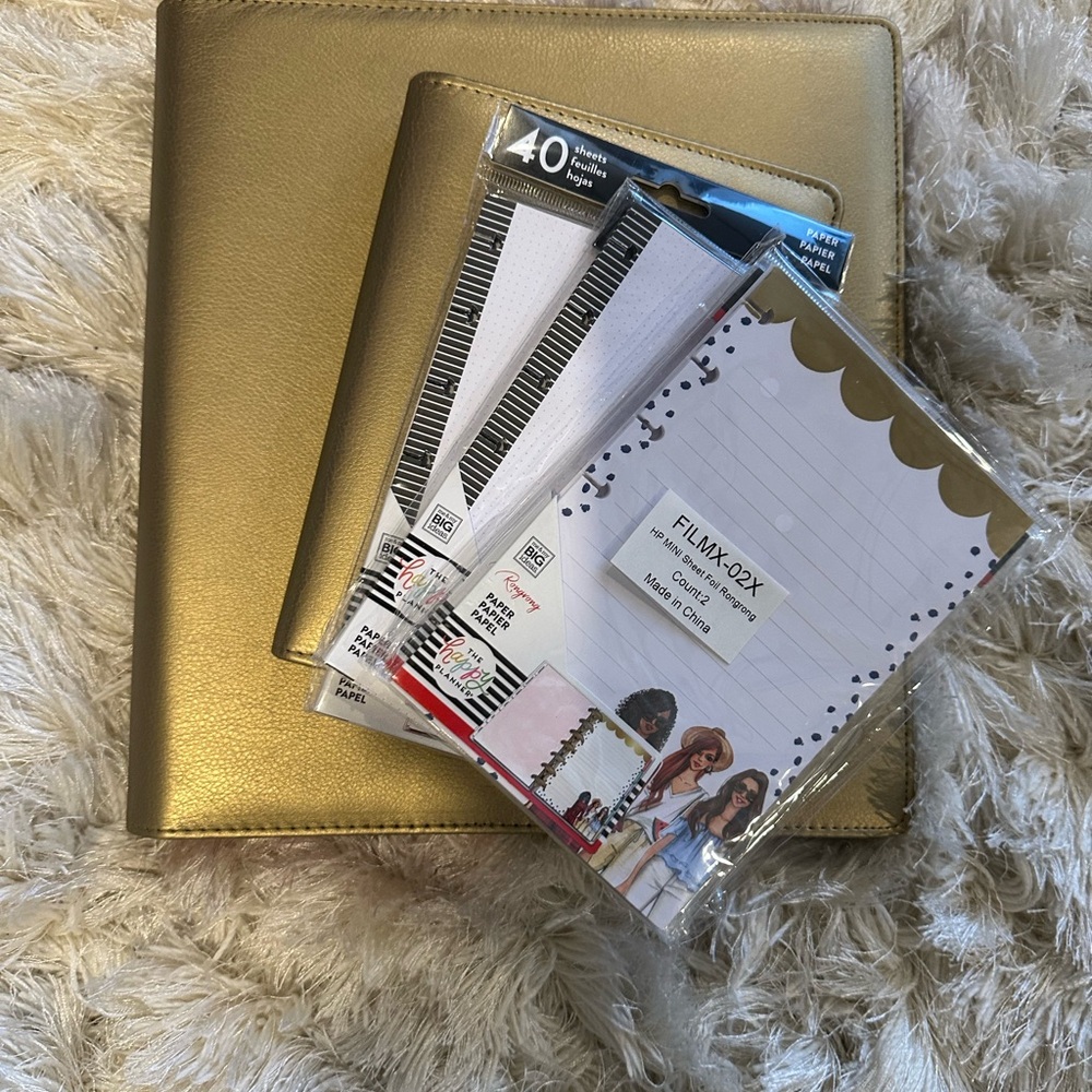 The Happy Planner Gold Cover with Notebook Inserts